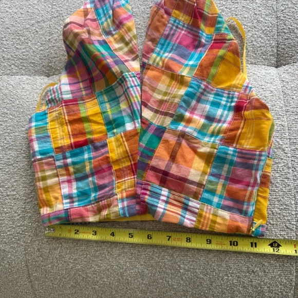 NWT STAUD X BIRKENSTOCK KAI PATCHWORK PLAID COTTON HALTER TOP- SIZE 00